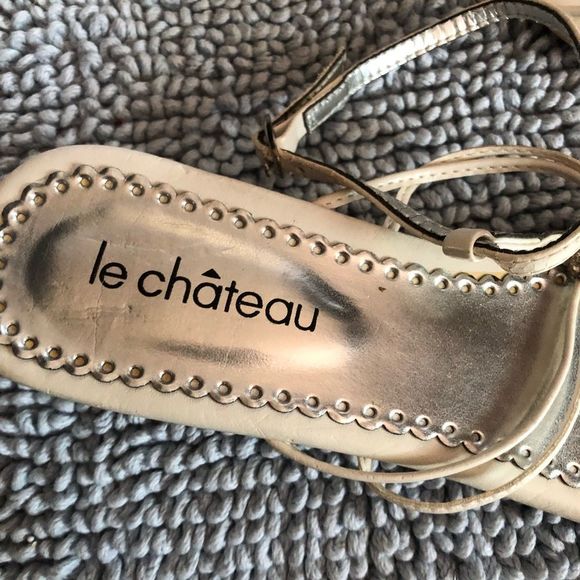 La Château  strapy white kitten heel sandals  6 - Picture 6 of 11